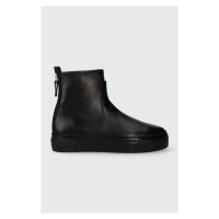 Kožené kotníkové boty AGL MEGHAN BOOTIE dámské, černá barva, na platformě, D925503PGKV0191013