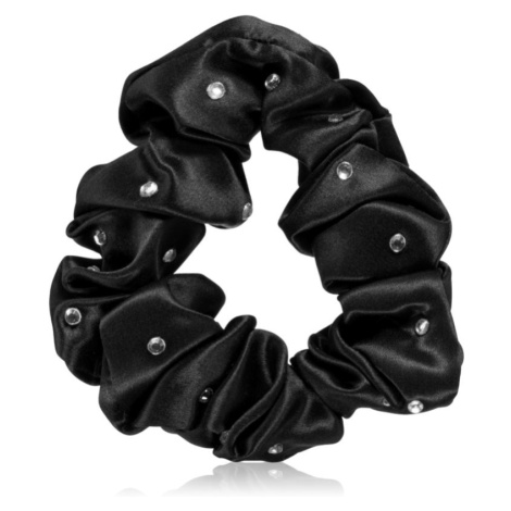 Crystallove Crystalized Silk Scrunchie hedvábná gumička do vlasů barva Black 1 ks