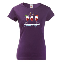 Skvělé dámské vánoční tričko pro milovníky vína - tričko s potiskem vína