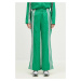 Kalhoty adidas Originals 70s Wide Leg Pants dámské, zelená barva, široké, high waist, JN7662