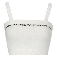 Tommy Jeans Top - TJW CROP FURRY CAMI TOP white