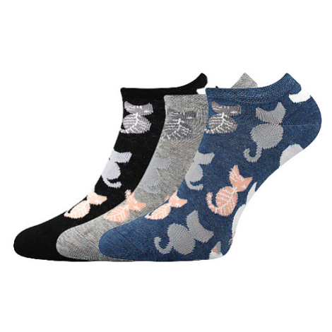 Dámské kotníkové ponožky Boma - Piki 54, kočky Barva: Mix barev