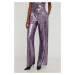 Kalhoty Answear Lab dámské, fialová barva, široké, high waist