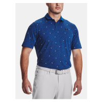 Modré pánské sportovní vzorované polo trričko Under Armour UA Iso-Chill Edge Polo