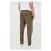 Bavlněné kalhoty Armani Exchange zelená barva, jednoduché