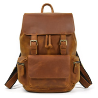 Kožený batoh vintage na notebook unisex cestovní