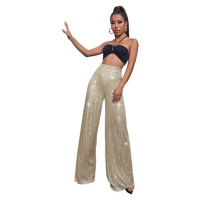 Flitrové kalhoty s vysokým pasem