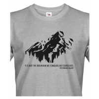 Pánské  triko s citátem Edmunda Hillaryho - triko pro cestovatele