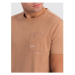 Ombre Pánské tričko s krátkým rukávem Themphie světle Hnědá