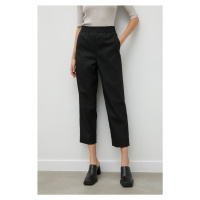 Kalhoty By Malene Birger dámské, černá barva, jednoduché, high waist
