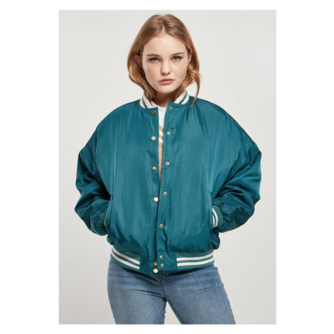 Ladies Oversized Recycled College Jacket - jasper Urban Classics
