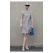 Madmext Gray Zero Sleeve Casual Linen Dress