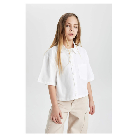 DEFACTO Girl Boxy Fit Cotton Short Sleeve Shirt