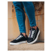 Ombre Men's shoes sneakers with contrasting details - black