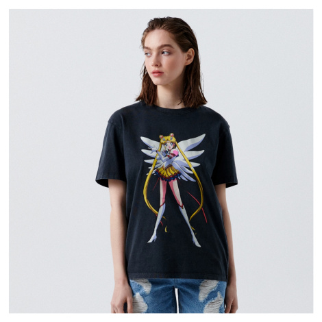 Cropp - Tričko s potiskem Sailor Moon - Šedá