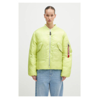 Bunda Alpha Industries dámská, tyrkysová barva, zimní, oversize, 148004