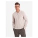 Ombre Men's structured polo longsleeve with patch - ash