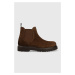 Semišové kotníkové boty Tommy Jeans TJM CHELSEA HIGH BOOT pánské, hnědá barva, EM0EM01205