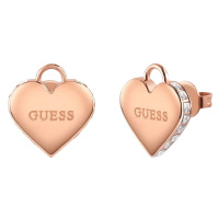 Guess Romantické bronzové náušnice Srdíčka Falling In Love JUBE02231JWRGT/U