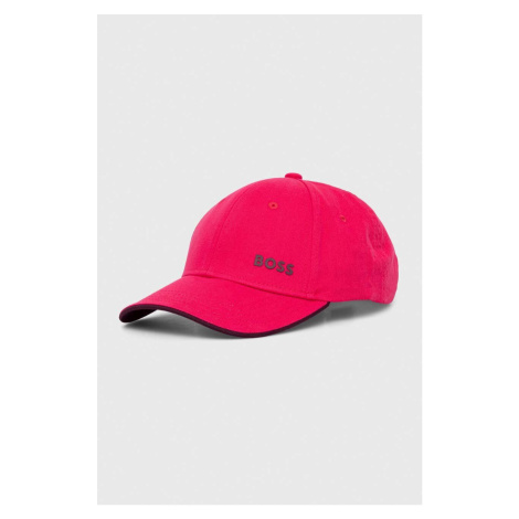 Bavlněná baseballová čepice Boss Green růžová barva, 50505834 Hugo Boss