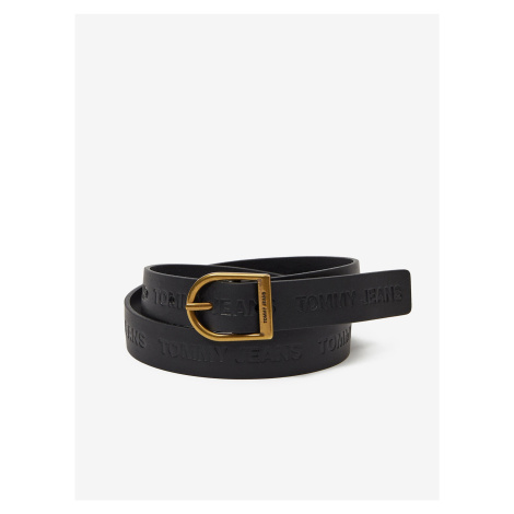 Černá dámský kožený pásek Tommy Jeans Logo Fashion Belt Tommy Hilfiger