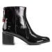 Klasické dámské černé kotníčkové boty na širokém podpatku