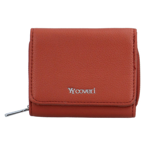 Malá dámská koženková peněženka Rossalinn, cihlová červená Coveri