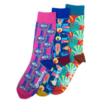 Meatfly ponožky Globe socks - S19 Triple pack | Mnohobarevná