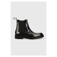 Kožené kotníkové boty Karl Lagerfeld KRAFTMAN pánské, černá barva, KL11443