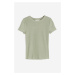H & M - Žebrované tričko z modalové směsi - zelená