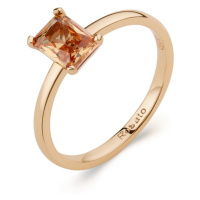 Rosato Minimalistický pozlacený prsten s oranžovým zirkonem Allegra RZAL063 52 mm
