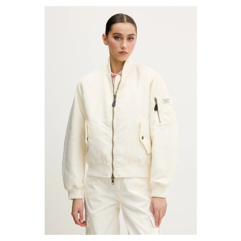 Bomber bunda Guess Jeans dámská, hnědá barva, přechodná, W5RL81 WHAA2