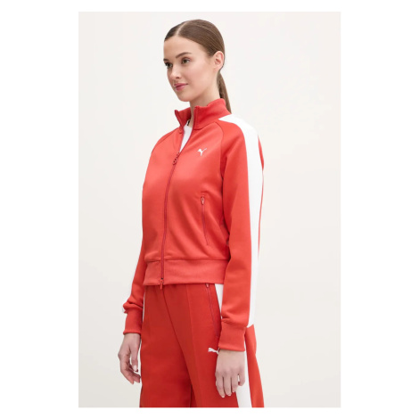 Mikina Puma dámská, oranžová barva, vzorovaná, 629796