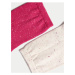 Sada dvou párů dámských vzorovaných ponožek v béžové a růžové barvě Marks & Spencer