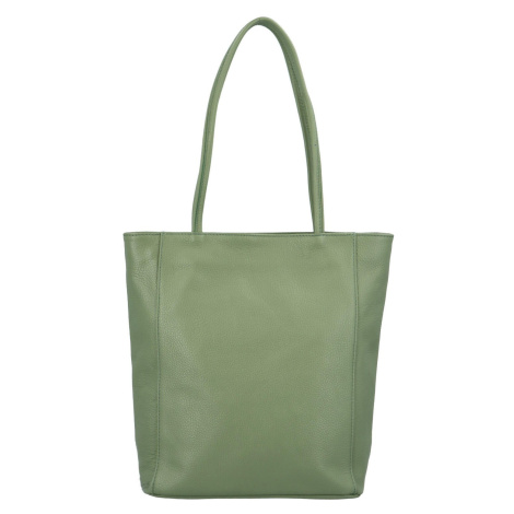Luxusní dámská kožená kabelka Jane, zelená Delami Vera Pelle
