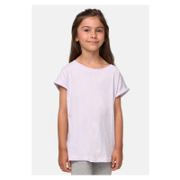 Dívčí organické tričko s prodlouženým ramenem soft lilac