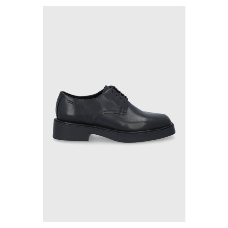 Kožené polobotky Vagabond Shoemakers dámské, černá barva, na platformě