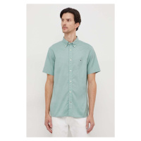 Košile Tommy Hilfiger zelená barva, regular, s límečkem button-down, MW0MW33809