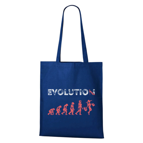 DOBRÝ TRIKO Bavlněná taška s potiskem Evoluce nákupy Barva: Královsky modrá