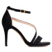 Designové sandály dámské černé na jehlovém podpatku
