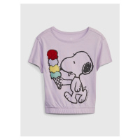Světle fialové holčičí tričko GAP & Peanuts Snoopy