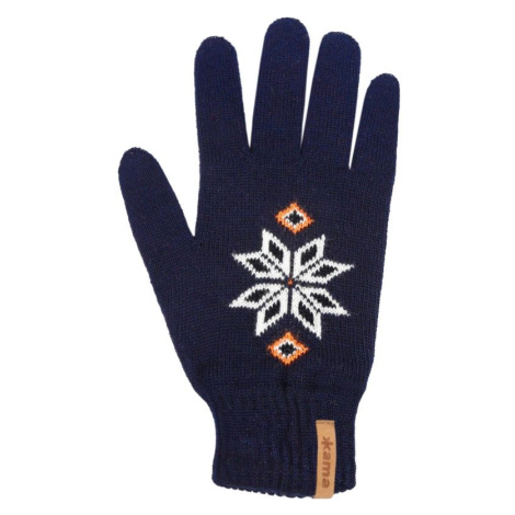 KAMA AND R01 Pletené Merino rukavice, tmavě modrá