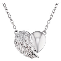 Engelsrufer Stříbrný náhrdelník Srdce s křídlem a zirkony ERN-LILHEARTWIN