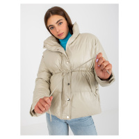 Zimní bunda z eko kůže s manžetami AI-KR-MC362.64