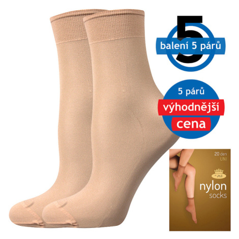 Lady B Nylon 20 Den Silonové ponožky - 6 x 5 párů BM000000615800100360 camel UNI