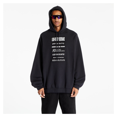 FRED PERRY x RAF SIMONS Printed Patch Hooded Sweat Black