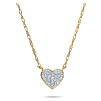 Dámský náhrdelník ze žlutého zlata se srdíčkem s diamanty L'amour Diamonds JP6047Y 45 cm + DÁREK