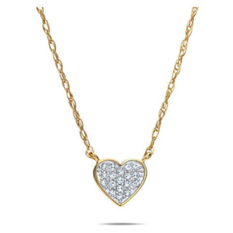 Dámský náhrdelník ze žlutého zlata se srdíčkem s diamanty L'amour Diamonds JP6047Y 45 cm + DÁREK L´amour