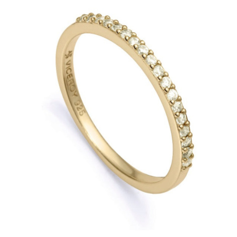 Viceroy Elegantní pozlacený prsten se zirkony Clasica 9118A012