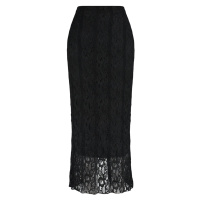 Trendyol Black Lace Normal Waist Maxi Lined Stretch Knit Skirt